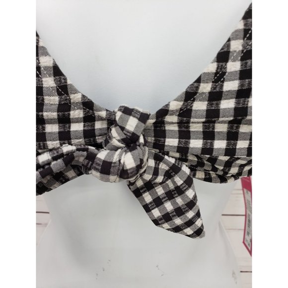 Xhilaration Black Gingham Bikini Top Swimsuit XS - Picture 5 of 6